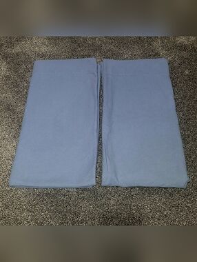 Set of 2 L.L. Bean Blue 100% Cotton Flannel Pillowcases. King